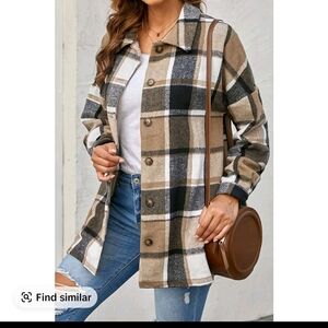 Plaid Button-Up Women's Jacket